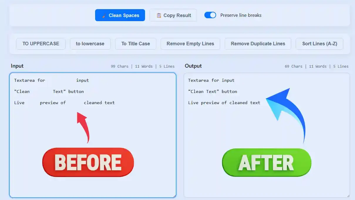 Remove Extra Spaces